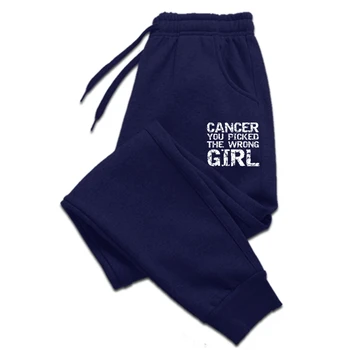 Забавный Подарок Для Лечения рака Cancer You Picked The Wrong Girl спортивные брюки На Распродаже, Брюки Для молодых Мужчин, Camisa, Хлопковые брюки с 3D Принтом