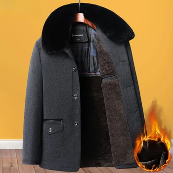 2023 Новая стильная Мужская зимняя и осенняя парка, теплая куртка со стоячим воротником, толстая термальная ветровка, стеганое пальто, плюс размер E64