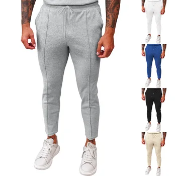 Оптовые мужские повседневные спортивные брюки на заказ из весенне-осенней коллекции 2024 года, взрывные легкие брюки с вафельной веревкой