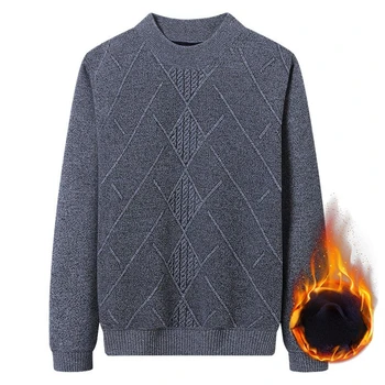 Новый Осенний Повседневный мужской свитер В клетку С Круглым вырезом, Приталенные Вязаные Мужские Свитера, Пуловеры, Эластичный Пуловер Knitt, Мужской Пуловер Homme B55
