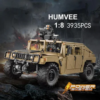 Современное Военное Радио 2,4 ГГц С Дистанционным Управлением 4x4 Масштаб 1:8 Hum Бронированный Humvee Строительный Блок Модель Brick Rc Car Коллекция Игрушек