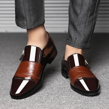 Классические деловые мужские модельные туфли 2021 года, Модные Элегантные официальные свадебные туфли, мужские офисные оксфорды без застежки, мужские черные