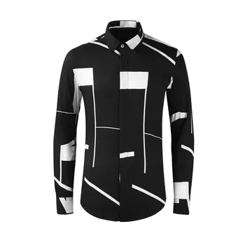 Высококачественные роскошные ювелирные изделия, мужская рубашка с длинными рукавами неправильной геометрической формы, Корейская рубашка