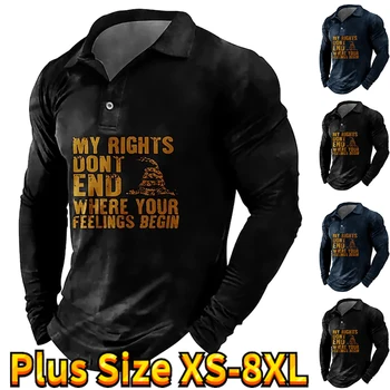 Новая мужская тонкая рубашка с длинными рукавами с уникальным принтом, с отворотом на молнии, с длинными рукавами, повседневная одежда в простой атмосфере XS-8XL