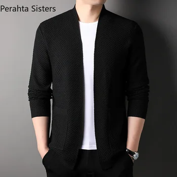 Первоклассный новый бренд, Дизайнерский Модный Вязаный открытый кардиган для мужчин, Графический свитер, повседневные японские пальто, куртка, мужская одежда 2023