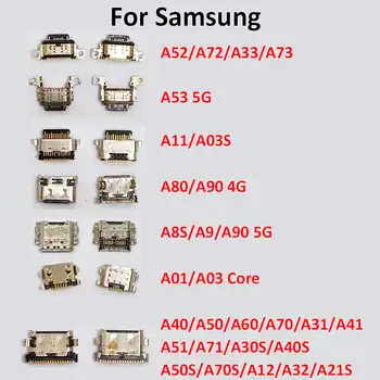 10 шт. Для Samsung A52 A72 A53 A11 A03S A80 A90 A8s A01 A40 A50 A60 A70 A31 A51 USB Порт Для зарядки Док-станция Разъем Зарядного устройства