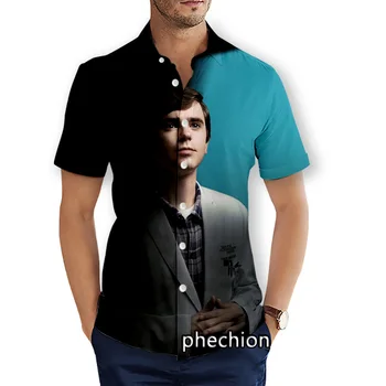 Летние мужские пляжные рубашки phechion С коротким рукавом, Повседневные рубашки с 3D принтом 