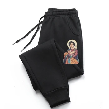 Timothee Chalamet SaintGod спортивные брюки Мужские Винтажные брюки из чистого Хлопка С Круглым вырезом И коротким рукавом Мужские брюки 4XL 5XL брюки для мужчин