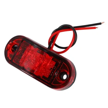 5 шт. Красный светодиодный 2,5-дюймовый 2-диодный фонарь с овальным просветом, боковой габаритный фонарь для грузовика с прицепом