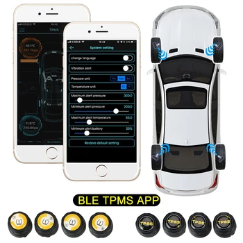 Bluetooth 4.0 5.0 Датчик давления в автомобильных шинах Android iOS BLE TPMS Водонепроницаемые Универсальные датчики давления в шинах с внешней сигнализацией