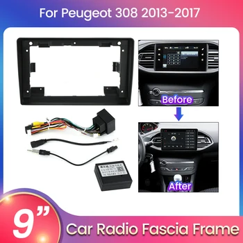2 Din Автомобильный Радиокабель Рамка для Peugeot 308 SW 308 308s T9 2014-2017 Комплект Лицевой Панели DVD Радио Панель Canbus