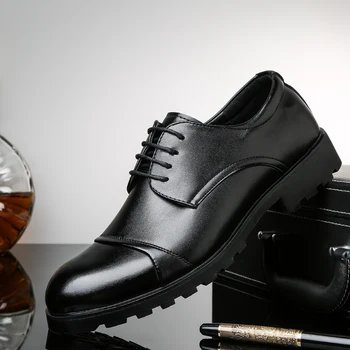 Итальянская дизайнерская брендовая Черная кожаная обувь для мужчин, Модельные туфли на шнуровке, Повседневные Деловые оксфорды, Офисная Официальная обувь, Мужской Большой размер