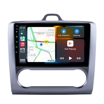 Автомобильный мультимедийный радиоприемник Android 10 8-ядерный видеоплеер 4G 64G подходит для Ford Focus 2007-2011 годов выпуска 9-дюймовый Навигационный аудиопроигрыватель головного устройства