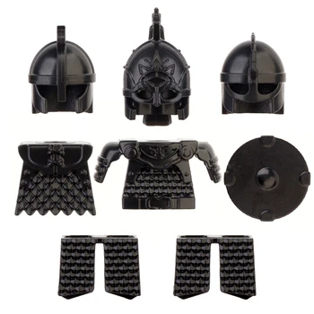 Koruit Средневековое оружие рыцаря Рохана для мини-кукол длиной 4 см, броня, шлем, щит, строительные блоки MOC, кирпичные аксессуары, игрушки