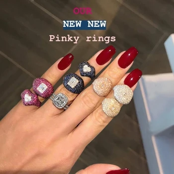 Missvikki Новая коллекция Модное сердце с кубическим цирконием AAA, Шикарное кольцо для женщин, свадебные кольца на палец для новобрачных в ДУБАЕ