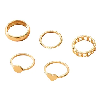 Позолоченное кольцо Wind Cold, американский геометрический набор и европейские кольца