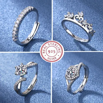 Кольцо Belle из стерлингового серебра 925 пробы с фианитами, оригинальное кольцо, кольцо кронпринцессы для женщин, ювелирные изделия, подарок на любовь