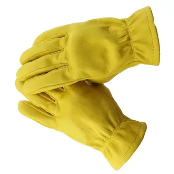 Мужские мотоциклетные перчатки из воловьей кожи желтого цвета для гоночных мотоциклов, байкерские перчатки XL