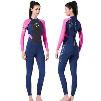Гидрокостюм женский 3 мм неопреновый водолазный костюм для зимнего плавания, полные гидрокостюмы Сохраняют тепло и подходят для подводного плавания, серфинга