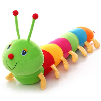 Милые мягкие хлопчатобумажные игрушки-гусеницы для детей 50 см, многоцветная кукла-гусеница, плюшевый червяк, детская подушка, подарок на день рождения
