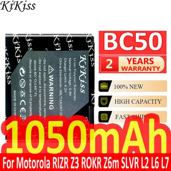 KiKiss 1050 мАч BC50 BC 50 Сменный Аккумулятор для Motorola RIZR Z3 ROKR Z6m SLVR L2 L6 L7 KRZR K1 K2 R1 Z1 Z3 E8 C257 C261