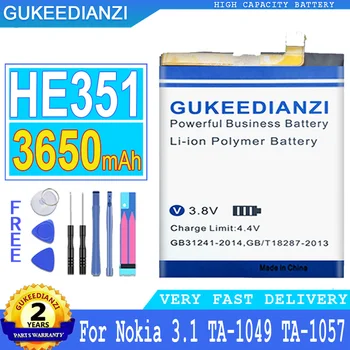 Аккумулятор GUKEEDIANZI HE351 емкостью 3650 мАч для Nokia 3.1 Nokia3.1, TA-1049, TA-1057, TA-1063, TA-1070, TA-1074 Big Power Bateria