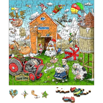 Деревянная Веселая ферма-головоломка для вечеринок, игрушки для взрослых, деревянная настольная игра, Деревянная головоломка, Игрушки для зимней фермы для детей
