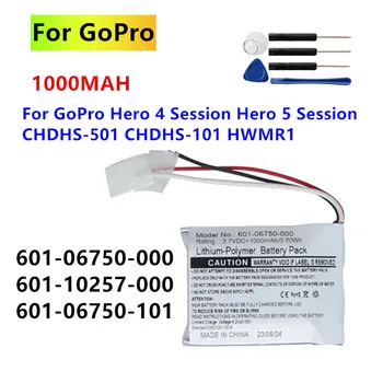 1000 мАч 601-06750-000 601-10257-000 601-06750-101 Аккумулятор для GoPro Hero 4 Session CHDHS-101 Hero 5 Session CHDHS-501 HWMR1