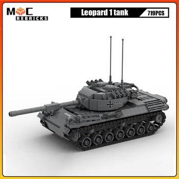 Строительный блок MOC Военная бронированная машина серии Leopard 1 Танк DIY Сборочная модель Головоломка Кирпичи Игрушки Детские Рождественские подарки