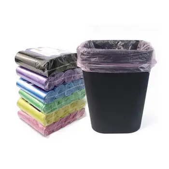 Удобный мешок для мусора в 5 рулонов, легкий мешок для мусора яркого цвета, устойчивый к разрыву, с плоским отверстием, не деформирующийся мешок для мусора