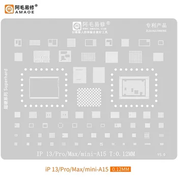 A15 AMAOE CPU IC Chip BGA Трафарет Для Реболлинга iPhone 13 Pro Max Mini Nand/Middle Leyer Chip Tin