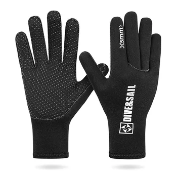 5 мм Неопреновые плавательные перчатки, нескользящие, защищающие от царапин, Зимние теплые варежки, перчатки для защиты от уколов медуз, S-XL