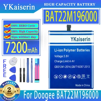 Сменный аккумулятор YKaiserin емкостью 7200 мАч для аккумуляторов мобильных телефонов Doogee BAT22M196000