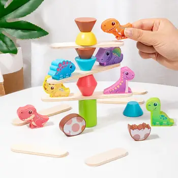 Игрушки из блоков с животными, деревянные блоки с динозаврами, забавная игрушка для тренировки навыков для развития мозга детей, подарок на день рождения для мальчиков и девочек