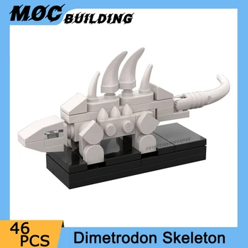 MOC 3D Динозавры Dimetrodon Скелет Модель Строительные Блоки DIY Собранные Творческие Идеи Кирпичи Развивающая Игрушка Для Детей Подарок Мальчику