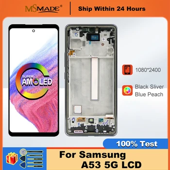 AMOLED A53 5G Дисплей Для Samsung Galaxy A53 5G A536B A536U ЖК-дисплей Сенсорный Экран С рамкой Дигитайзер В сборе Запчасти Для Ремонта