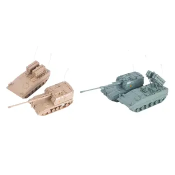 Комплект из 2 предметов, модель танка 1/72, игрушечная модель танка, наборы миниатюрных моделей зданий для настольной сцены, подарки для детей и мальчиков