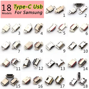 18 моделей USB-Разъем Type-C для зарядки Samsung Galaxy A20 A30 A40 A50 A60 A70 S5 Mini S7 S8 S9 S10 S20 S21 + Plus